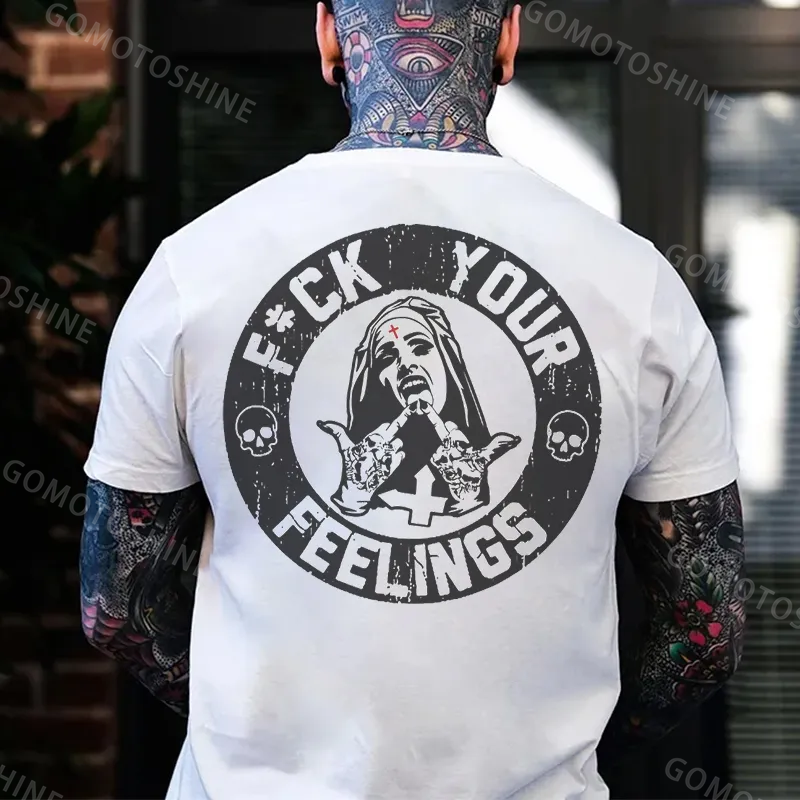 F*ck Your Feelings Black Print T-Shirt