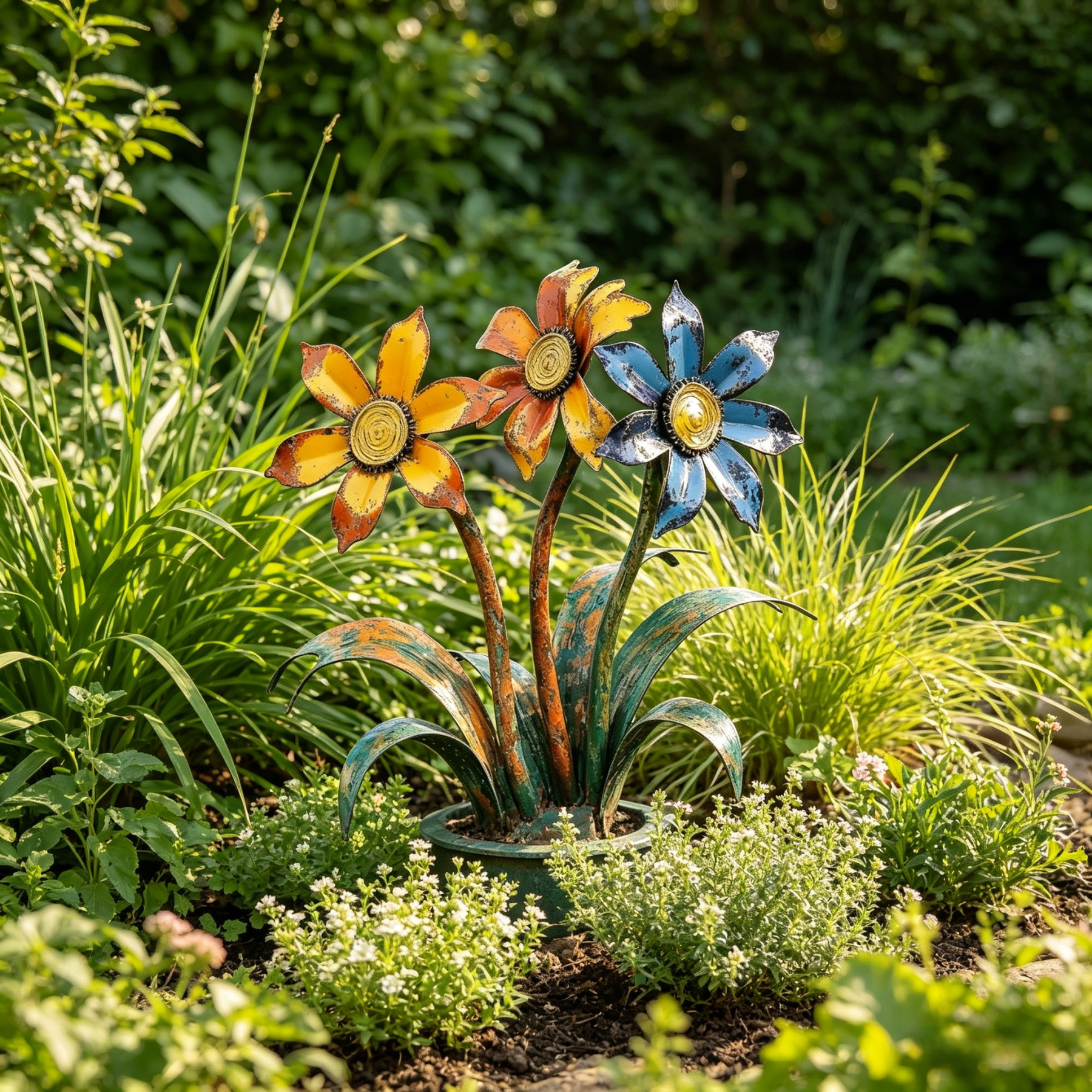 🌼2026 Mother's Day Gifts 50% Off--💖🎁Handcrafted Rustic Metal Flower Garden Stakes