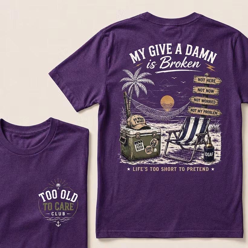 My Give A Damn Is Broken™ — The Original Beach Retro T-Shirt