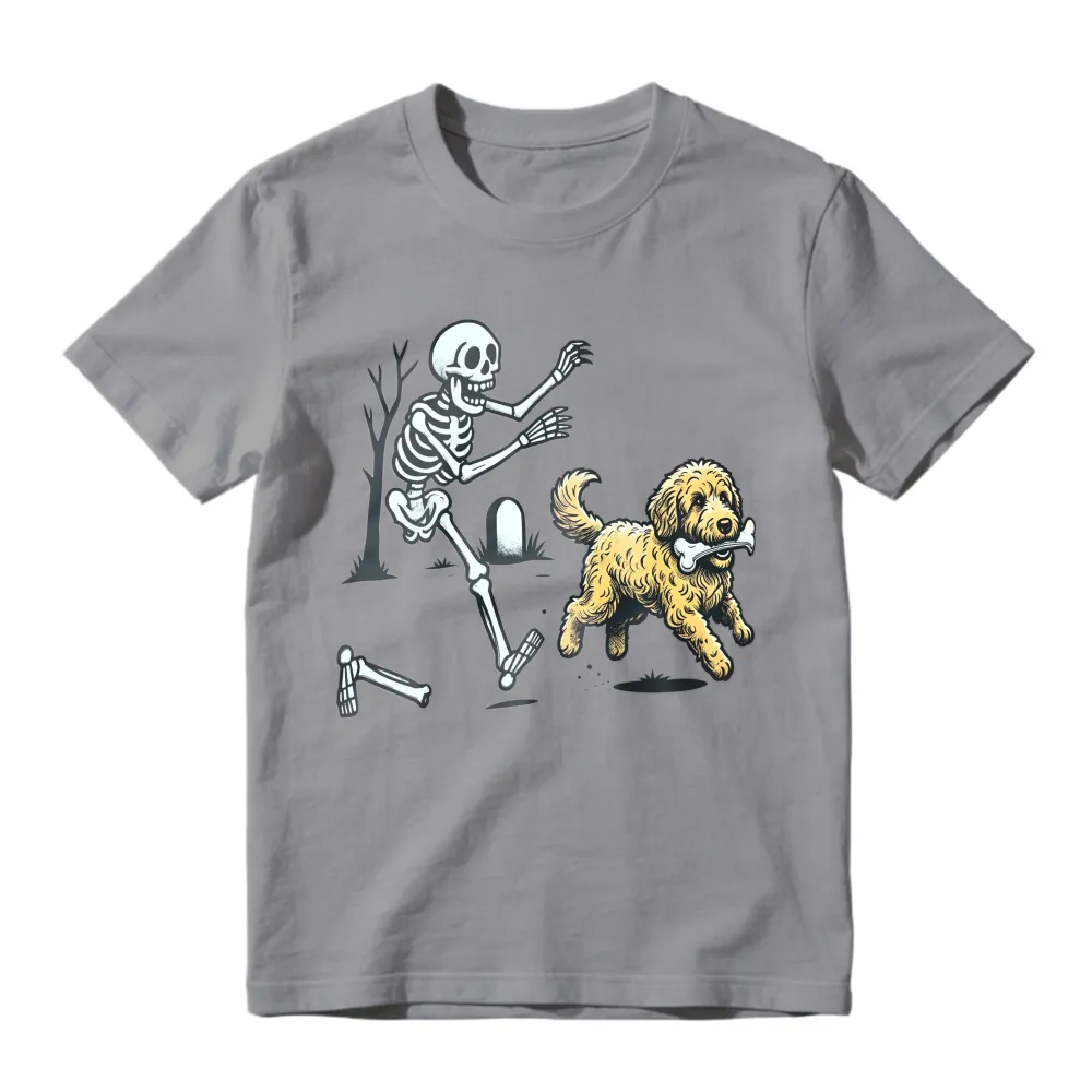 Skeleton Running From Dog With Bone Unisex Classic T-shirt