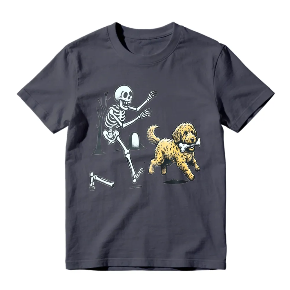 Skeleton Running From Dog With Bone Unisex Classic T-shirt