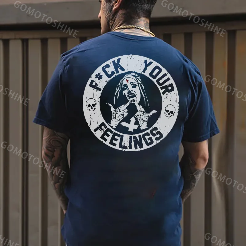 F*ck Your Feelings Black Print T-Shirt