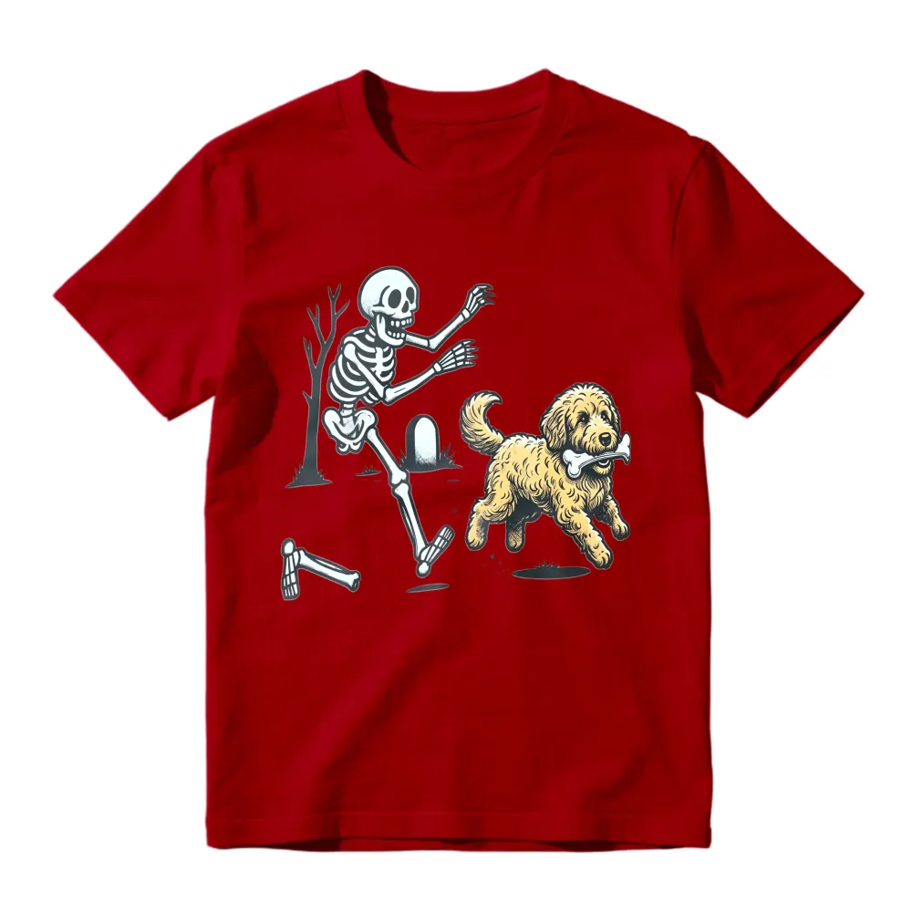 Skeleton Running From Dog With Bone Unisex Classic T-shirt
