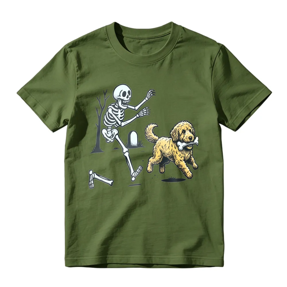Skeleton Running From Dog With Bone Unisex Classic T-shirt