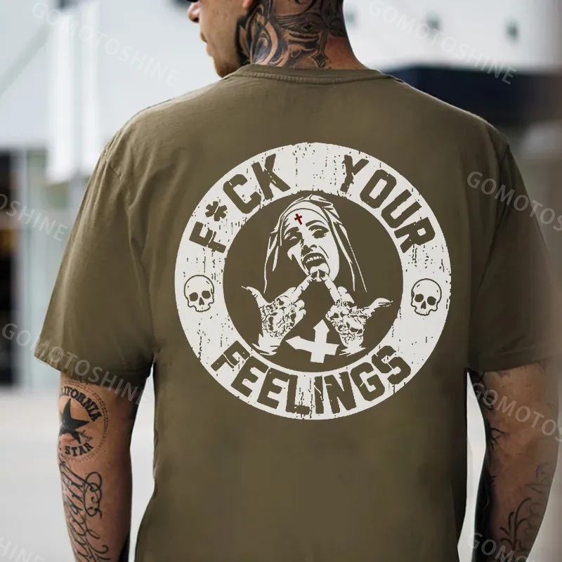 F*ck Your Feelings Black Print T-Shirt