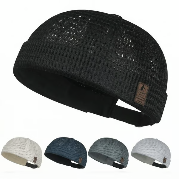 🏆Limited Time Sale 49% OFF🧢Men's Breathable Brimless Docker Hat – Lightweight Mesh Skull Cap for Summer Outdoor Wear