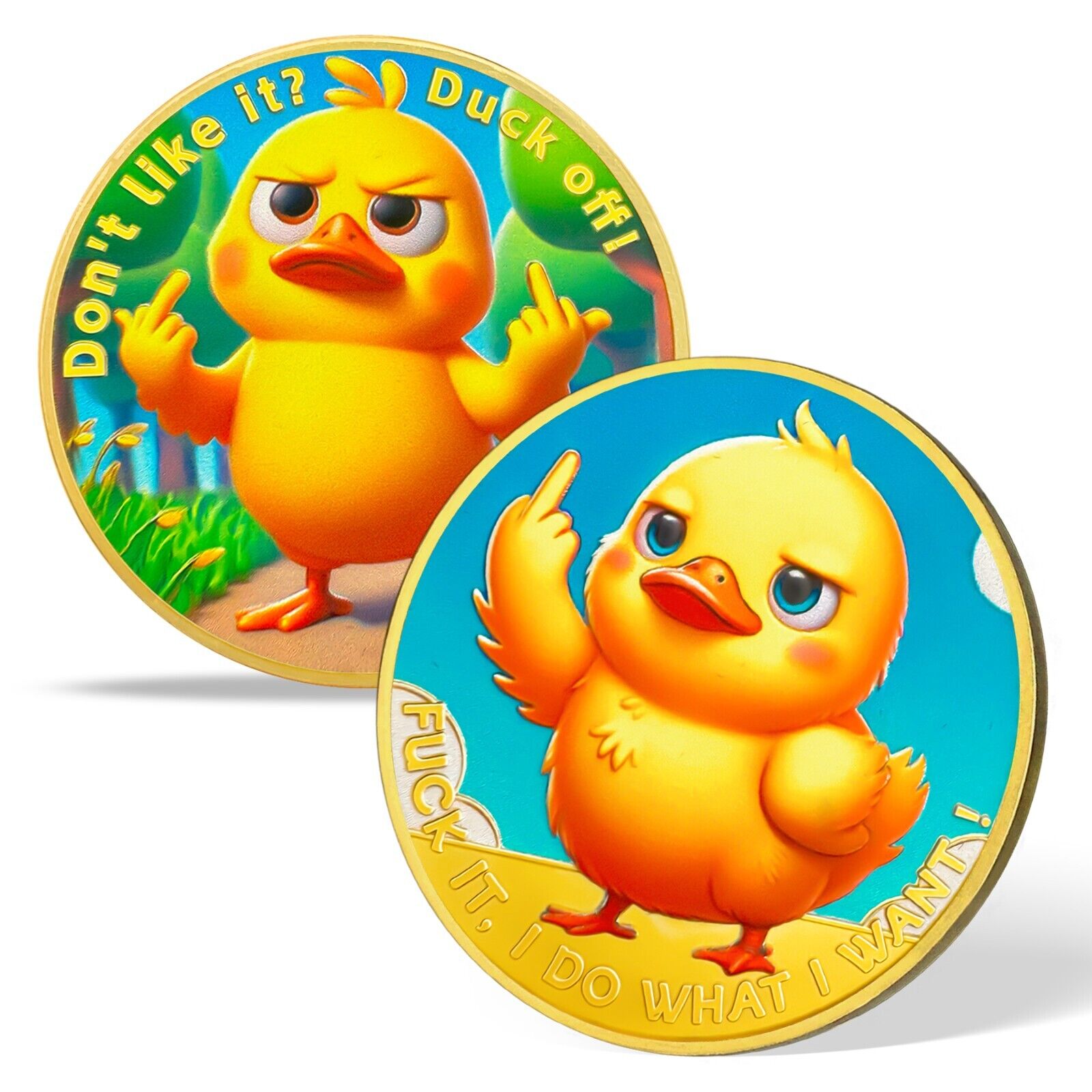 Funny Middle Finger Challenge Coin
