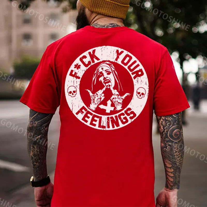 F*ck Your Feelings Black Print T-Shirt