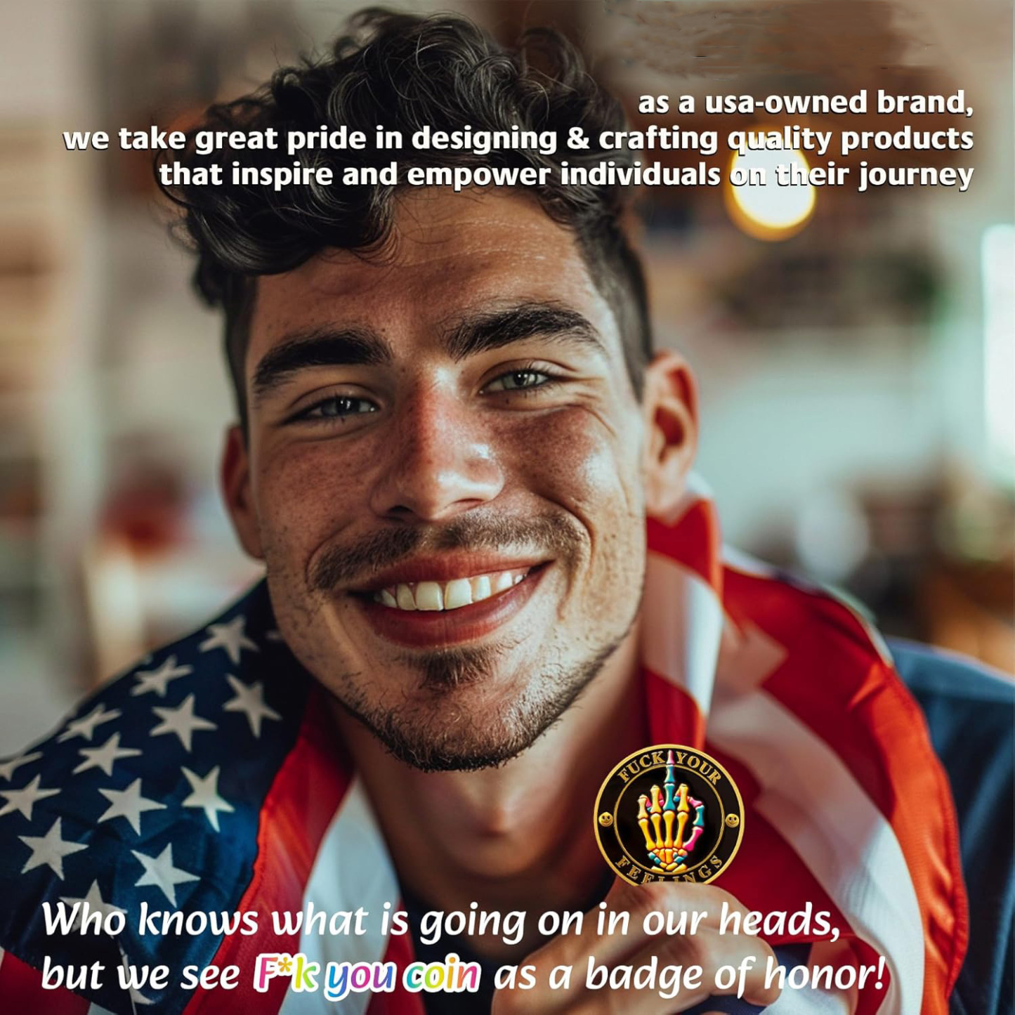 Skull Middle Finger Funny Coin 