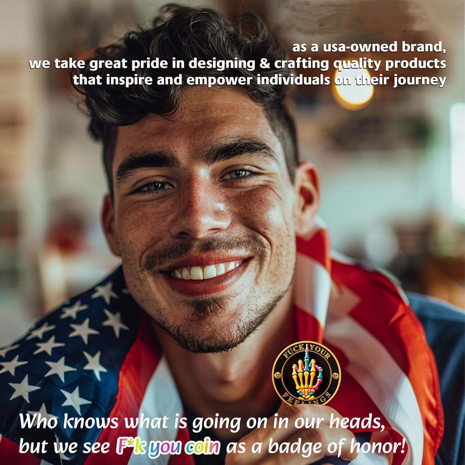 Skull Middle Finger Funny Coin 