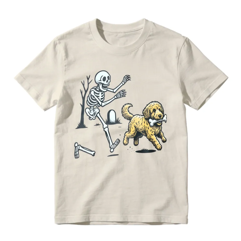 Skeleton Running From Dog With Bone Unisex Classic T-shirt