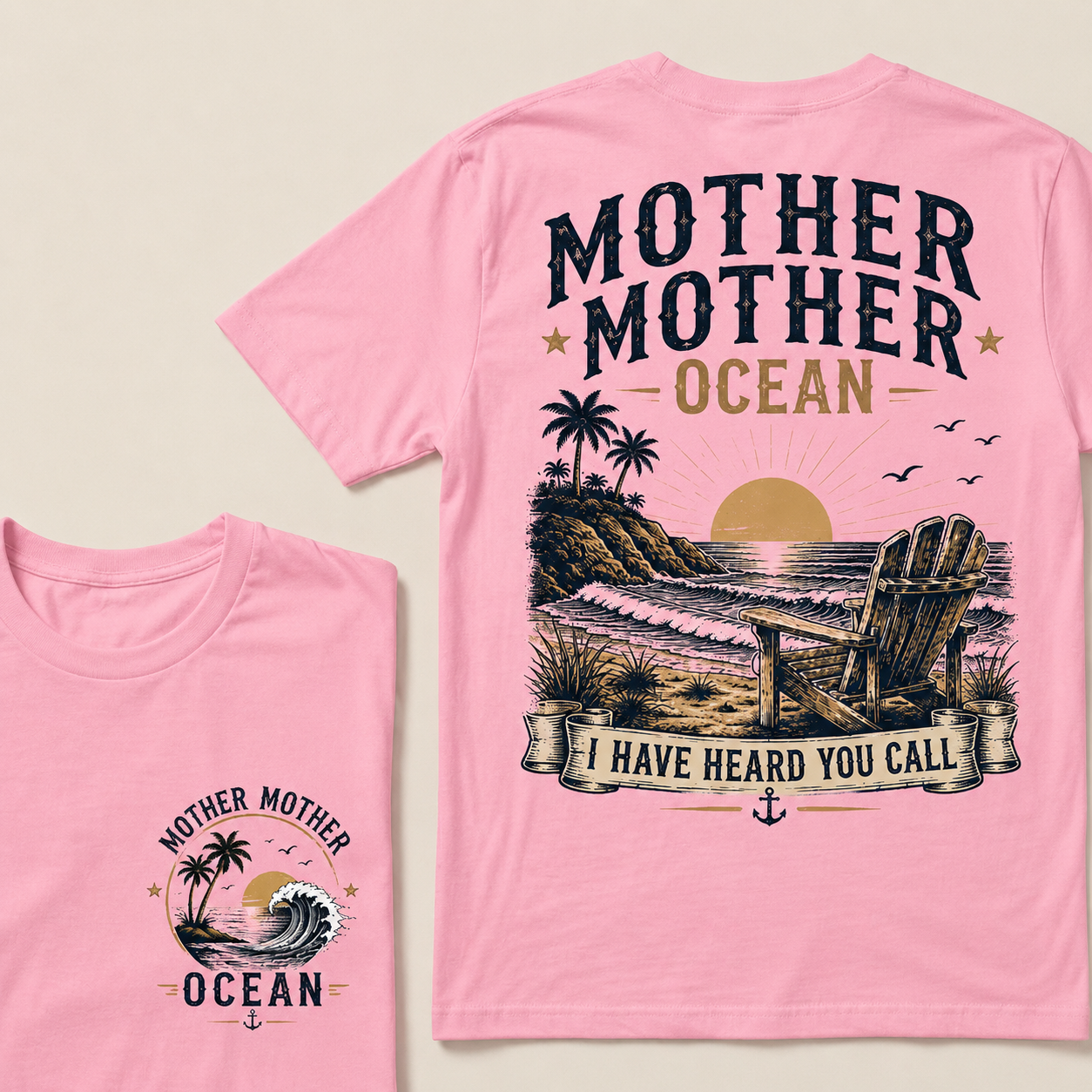 Mother Mother Ocean — I Have Heard You Call Vintage Beach Crew Neck T-Shirt | Classic Ocean Lover Unisex Tee