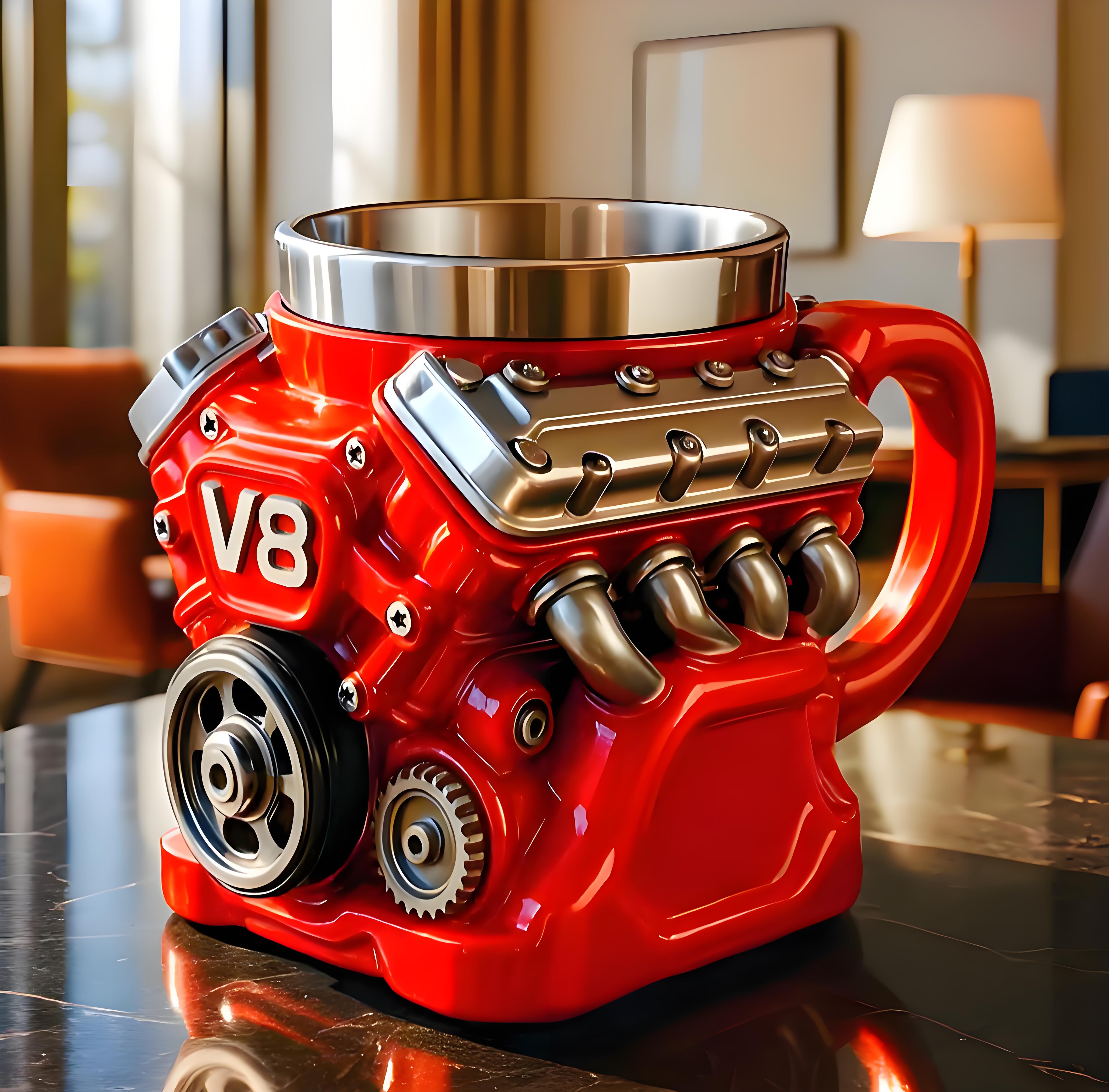 Retro  V8 Engine Coffee Mug