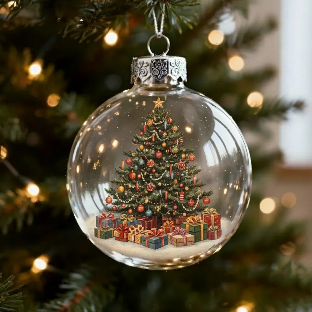 ​​Vintage Christmas Scene Bulb Ornaments