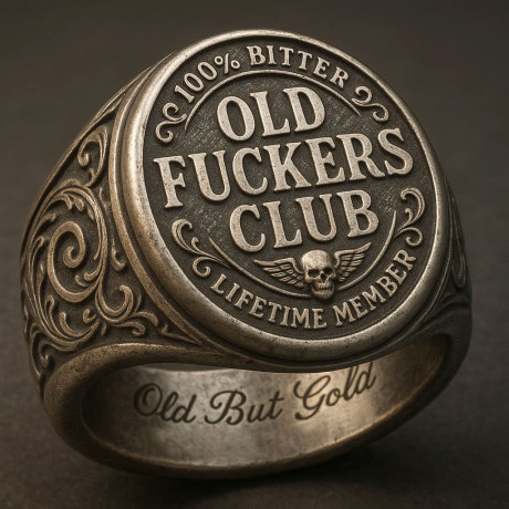 🏆Flash Sale 60% OFF-😎 “Old Fuckers Club” Bundle: Embrace the Bitter, Own the Legacy 🧢🪙💍🔑