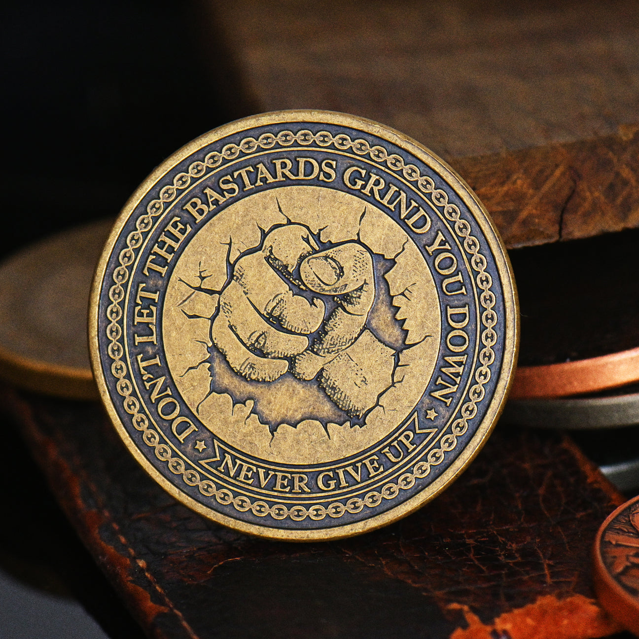 Never Give Up Challenge Coin