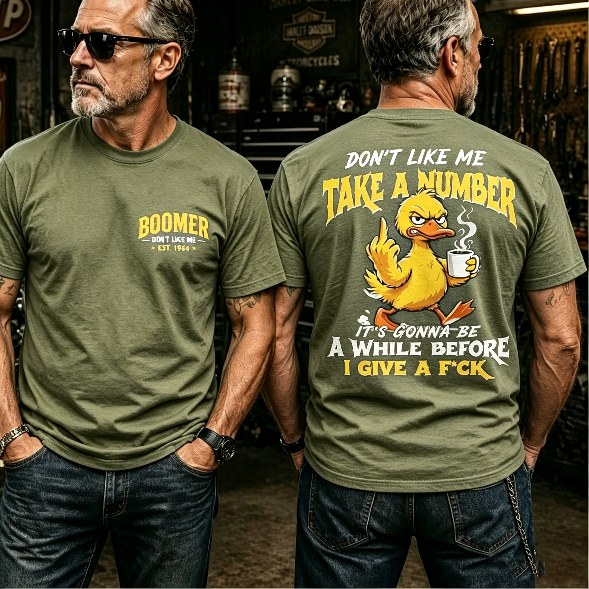 Boomer Don't Like Me Take A Number Personalized EST. Year Funny Graphic T-Shirt
