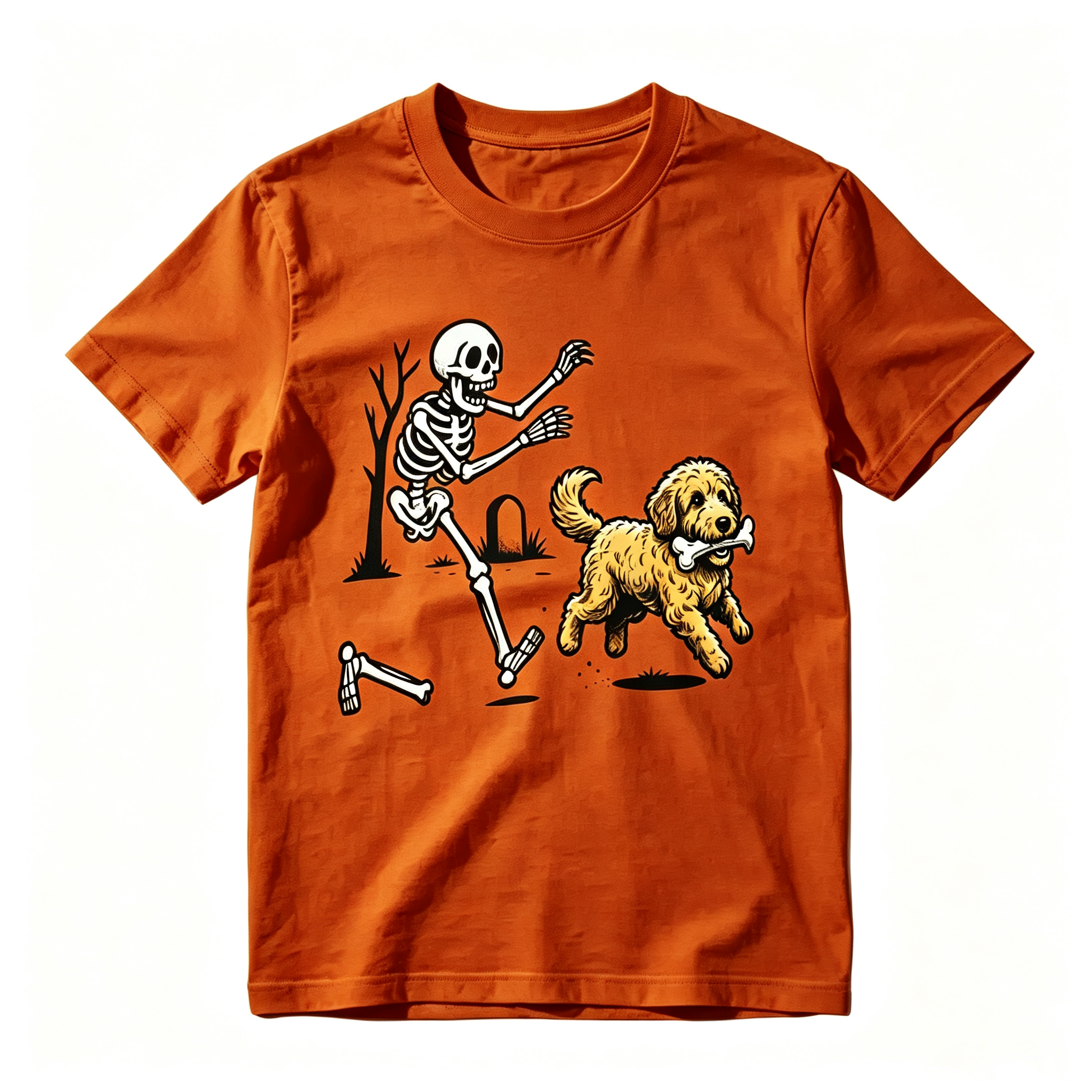 Skeleton Running From Dog With Bone Unisex Classic T-shirt