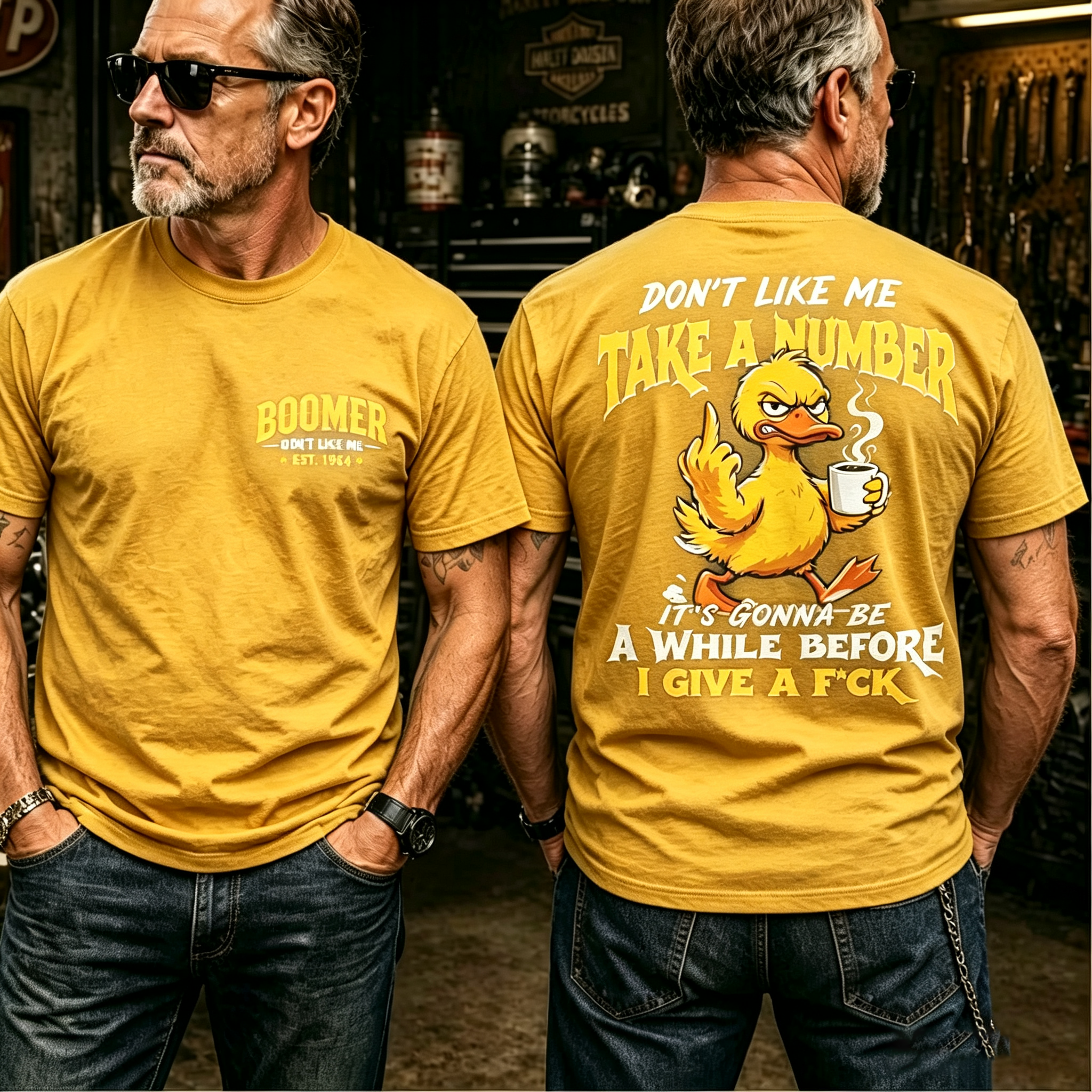 Boomer Don't Like Me Take A Number Personalized EST. Year Funny Graphic T-Shirt