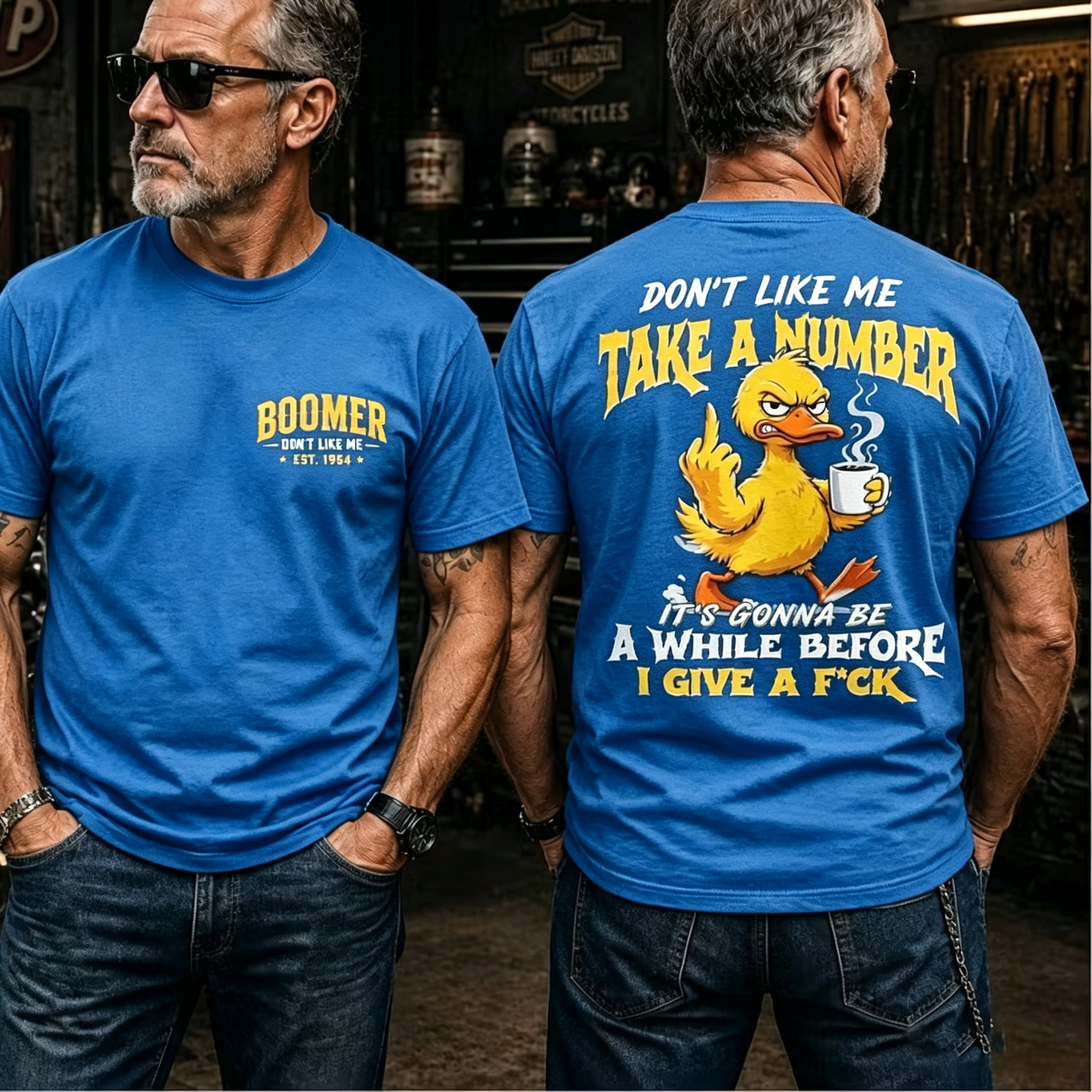 Boomer Don't Like Me Take A Number Personalized EST. Year Funny Graphic T-Shirt