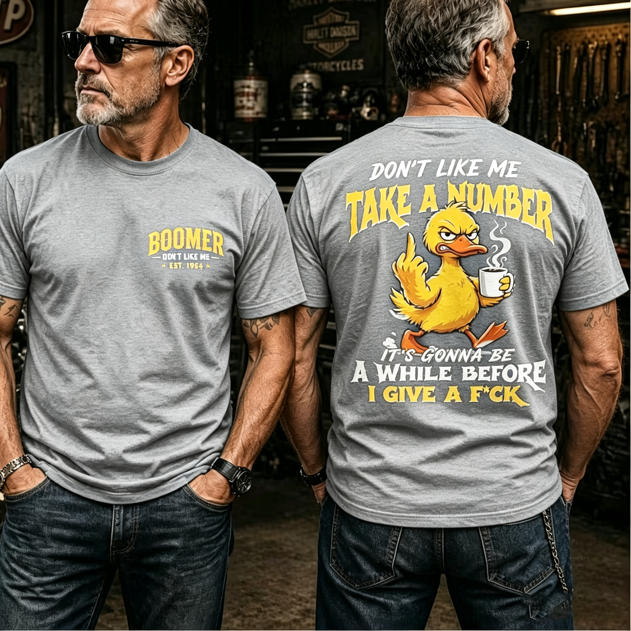 Boomer Don't Like Me Take A Number Personalized EST. Year Funny Graphic T-Shirt