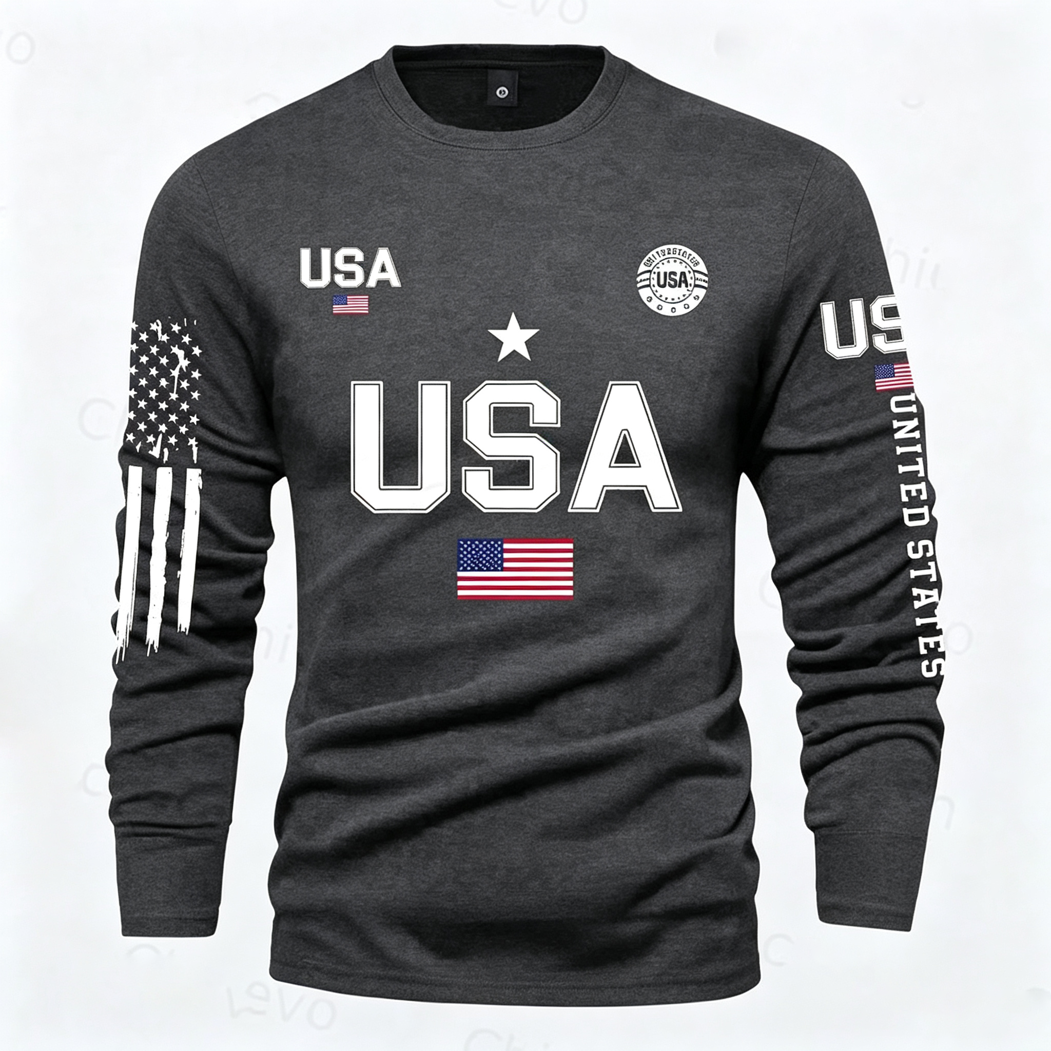 Men's 2026 American Flag Street Long Sleeve T-Shirt – Athletic Sports