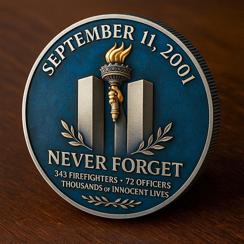 A Tribute to Heroes and Innocent Lives—Never Forget 9/11 Commemorative Coin