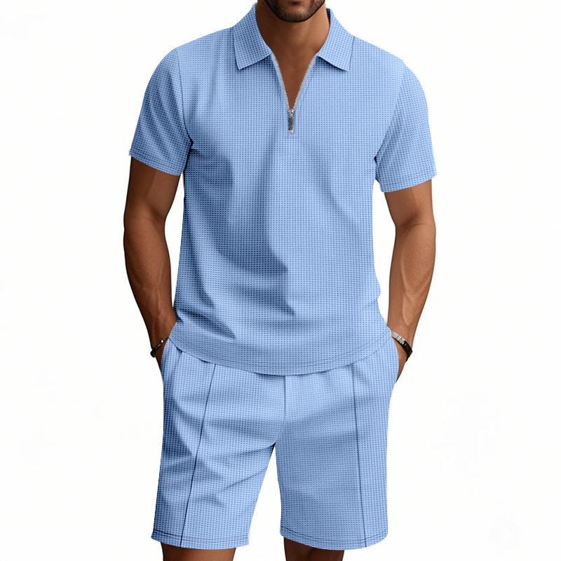 ⚡ 50% OFF FLASH SALE! Summer Zip-Neck Shirt & Shorts Set – Breathable, Lightweight & Effortlessly Stylish ☀️🌬️🔥【Limited Time】