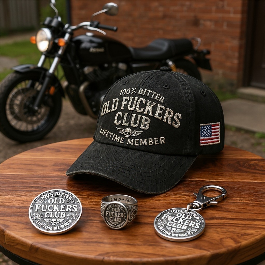 🏆Flash Sale 60% OFF-😎 “Old Fuckers Club” Bundle: Embrace the Bitter, Own the Legacy 🧢🪙💍🔑