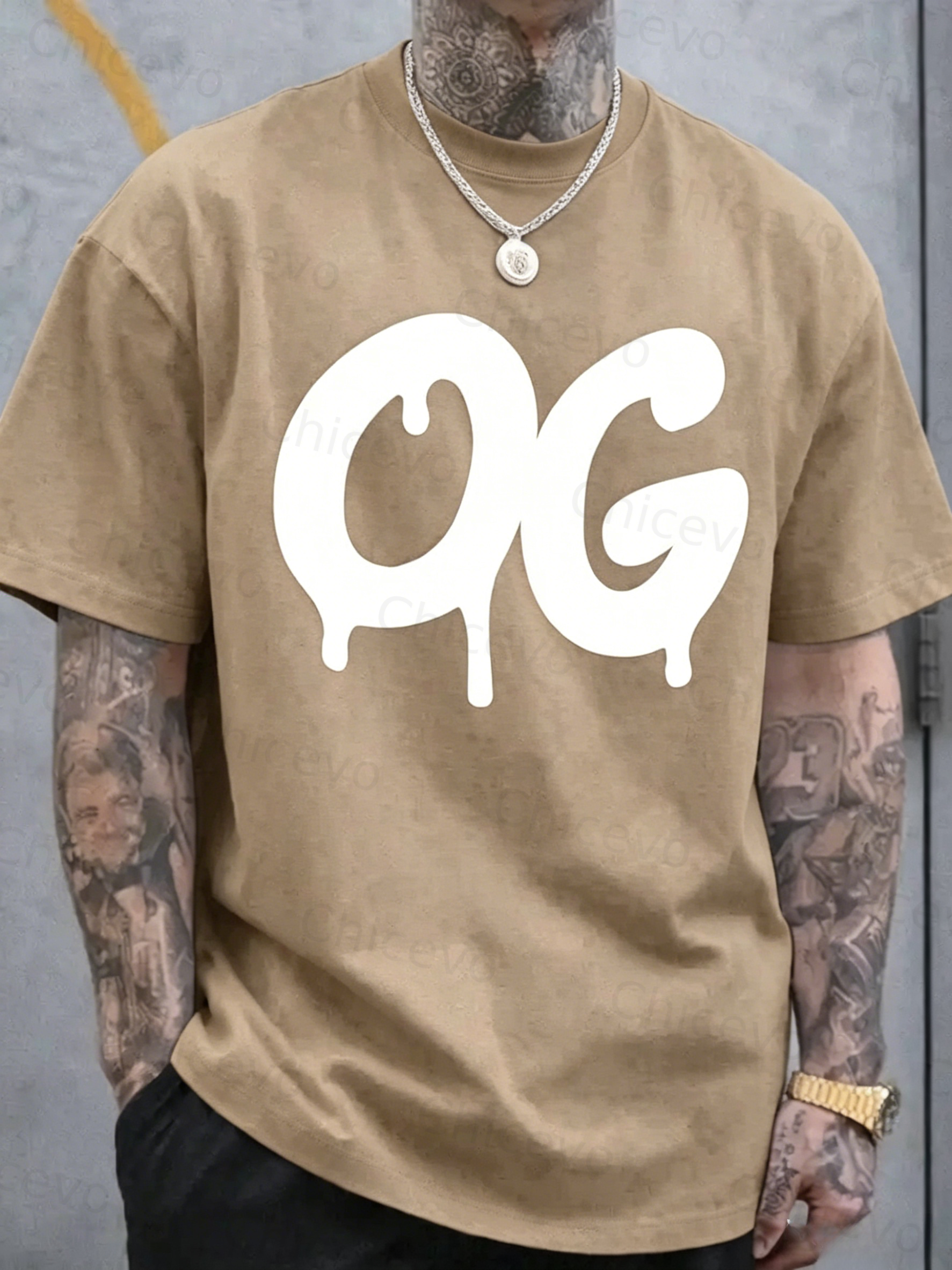 Men's Plus Size Vintage OG Logo Graphic Cotton T-Shirt