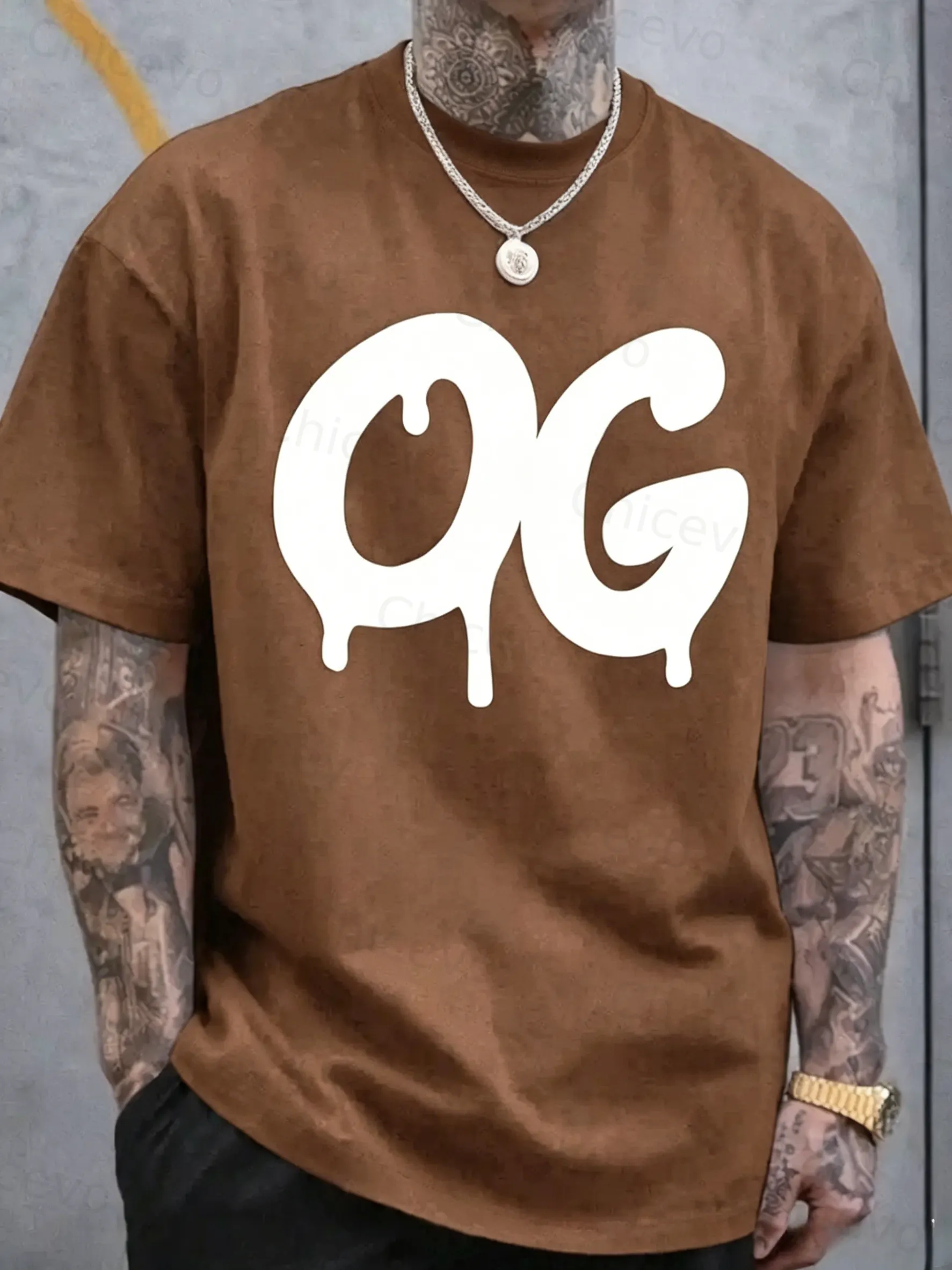Men's Plus Size Vintage OG Logo Graphic Cotton T-Shirt