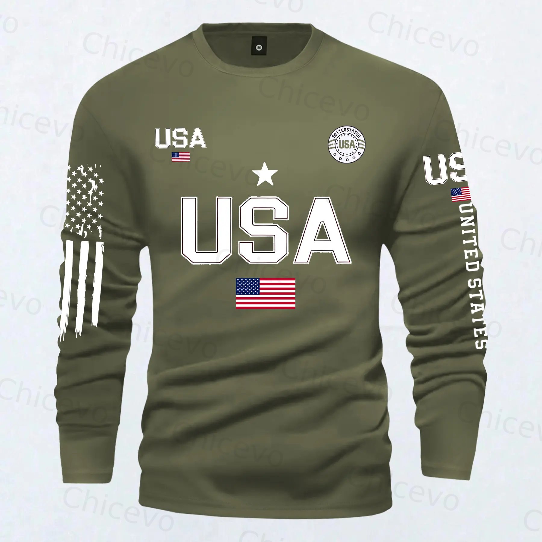 Men's 2026 American Flag Street Long Sleeve T-Shirt – Athletic Sports