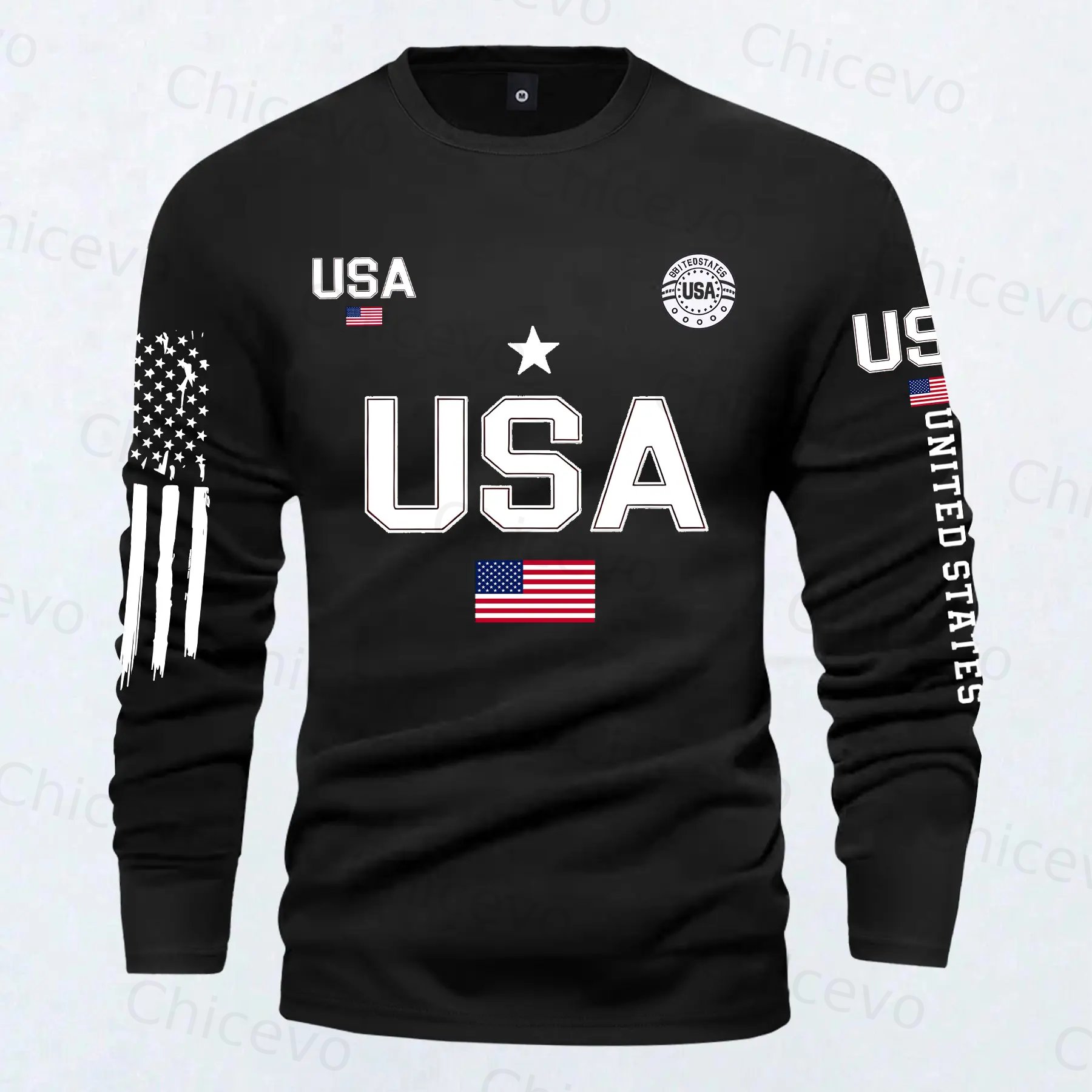 Men's 2026 American Flag Street Long Sleeve T-Shirt – Athletic Sports