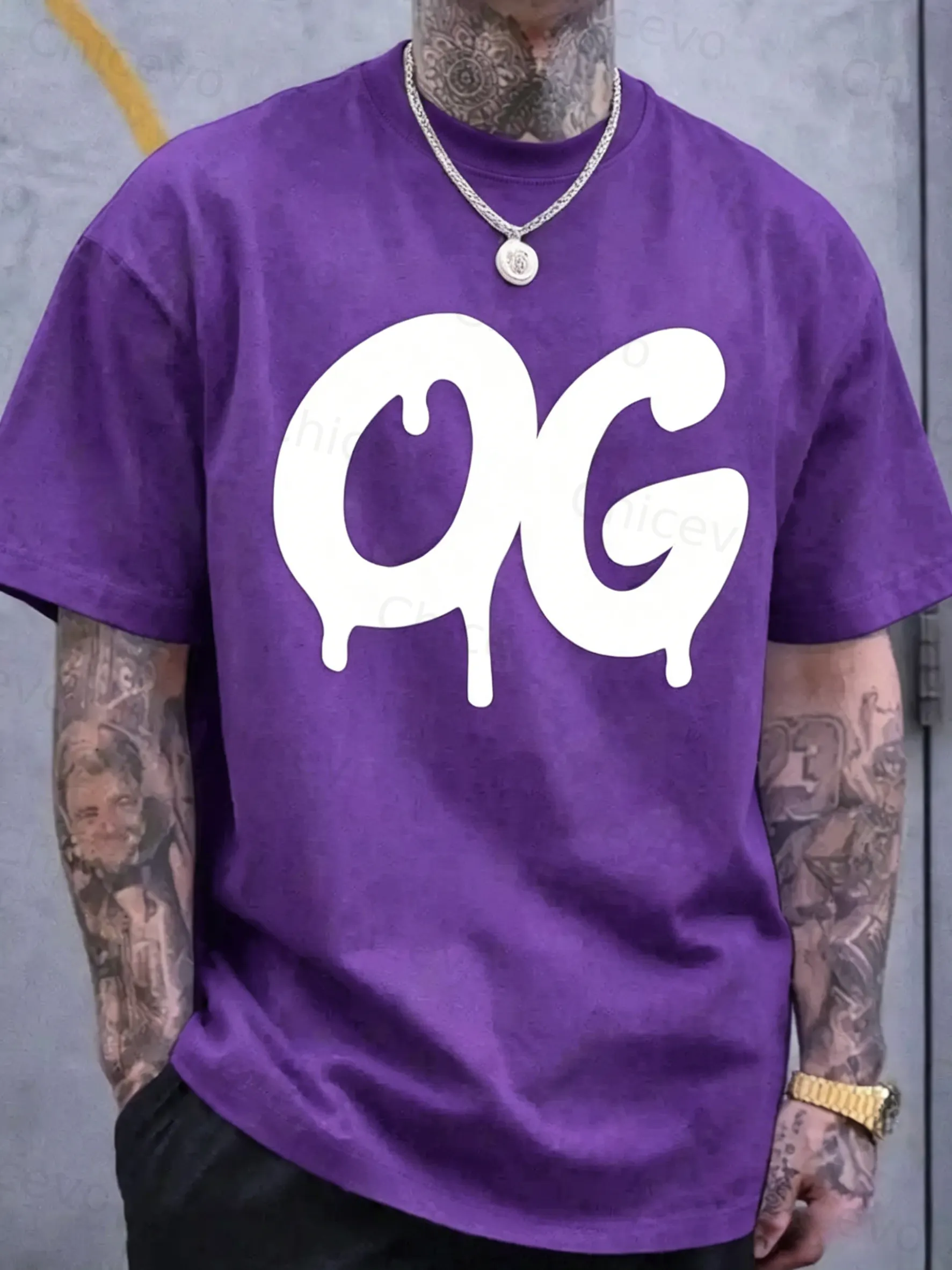 Men's Plus Size Vintage OG Logo Graphic Cotton T-Shirt