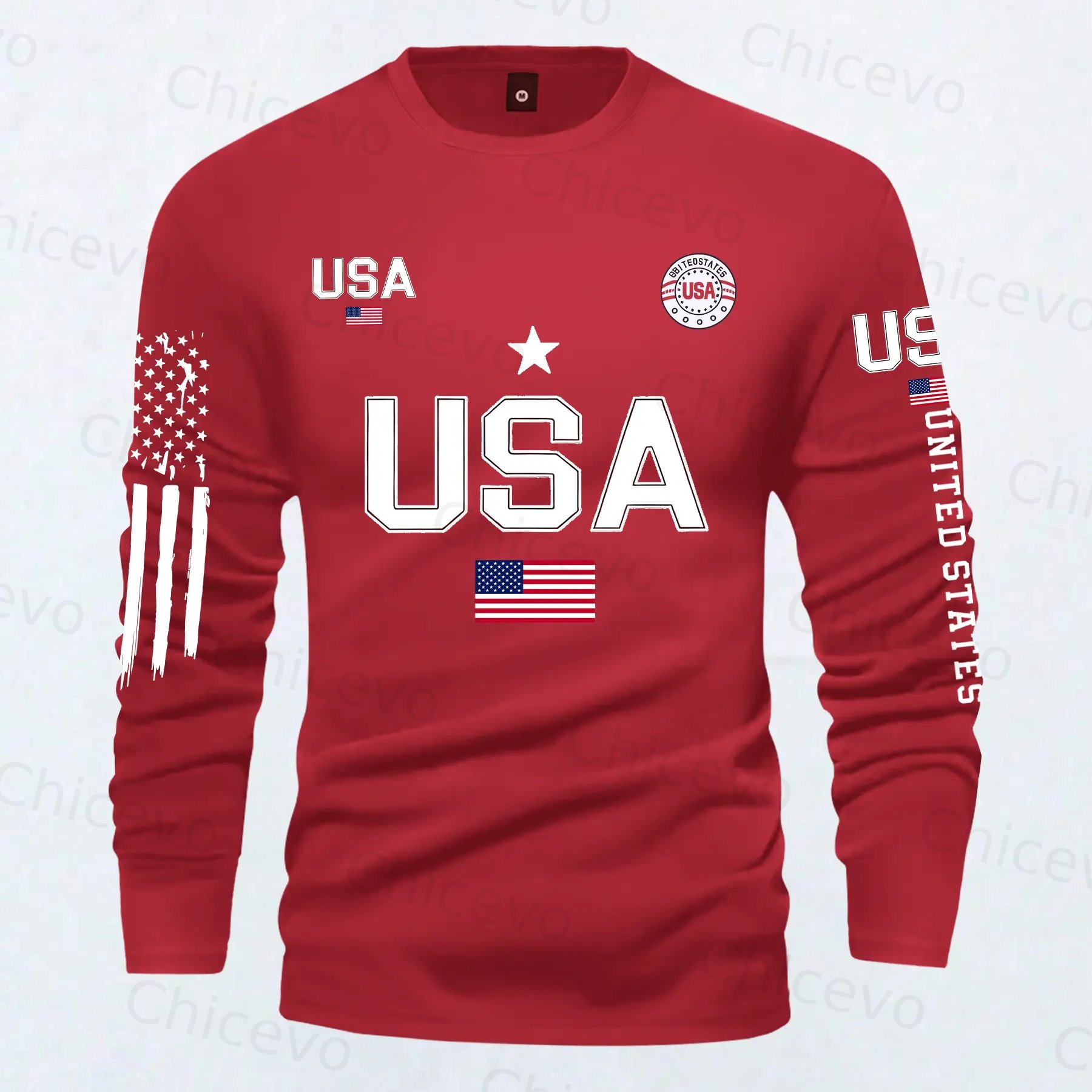 Men's 2026 American Flag Street Long Sleeve T-Shirt – Athletic Sports