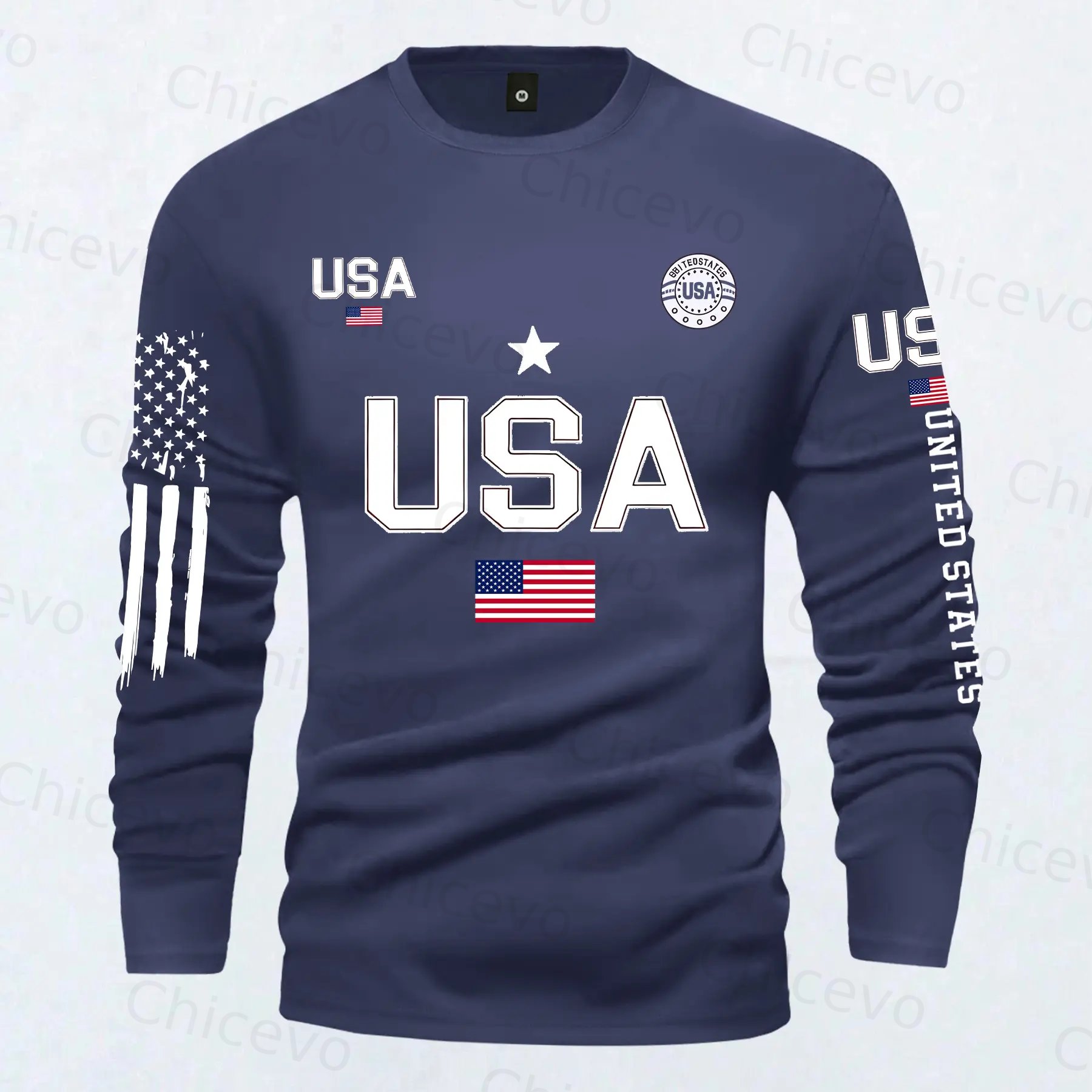 Men's 2026 American Flag Street Long Sleeve T-Shirt – Athletic Sports