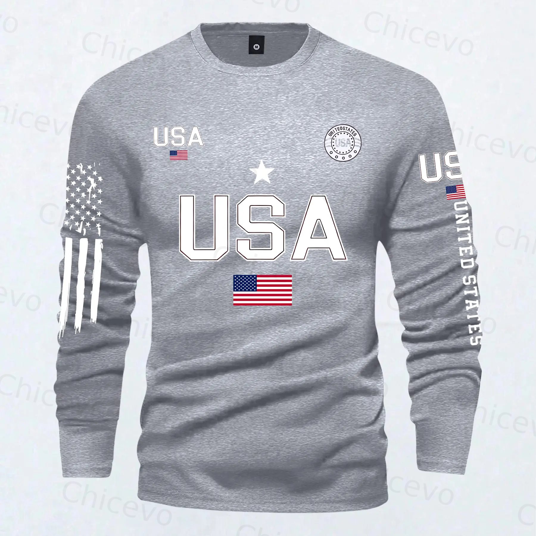 Men's 2026 American Flag Street Long Sleeve T-Shirt – Athletic Sports