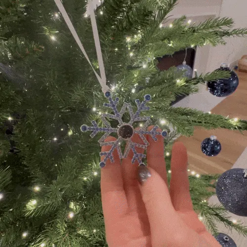 Personalized Pink Snowflake Photo Ornament Custom Projection Ornaments Christmas Gifts