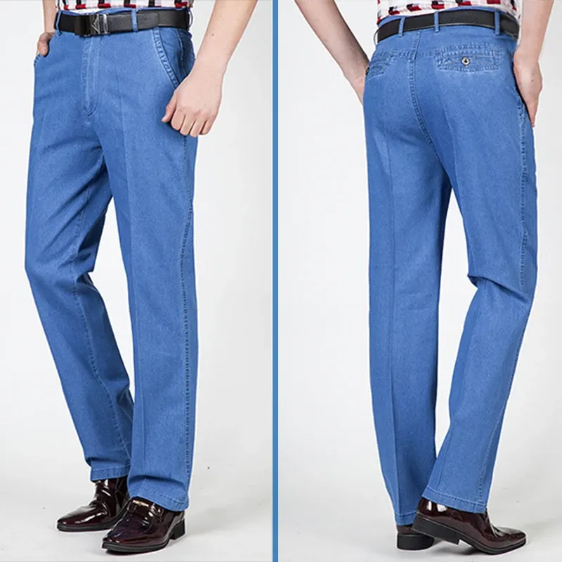 （Last Day 49% OFF）Men's High Waist Straight Fit Stretch Jeans