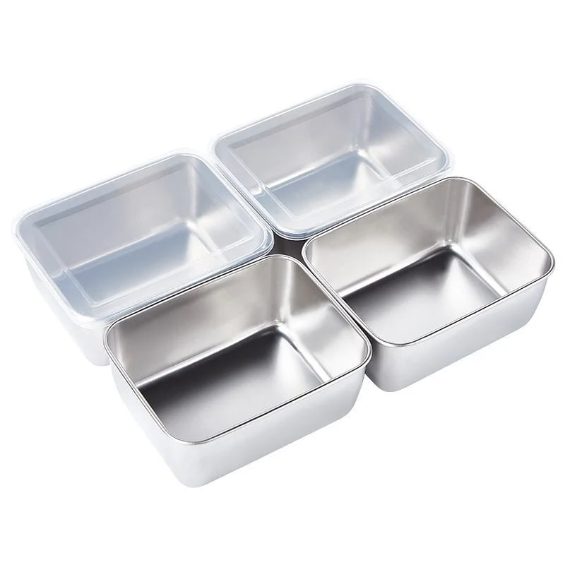 🔥LAST DAY 60% OFF-Stainless Steel Square Plate(With Lid)