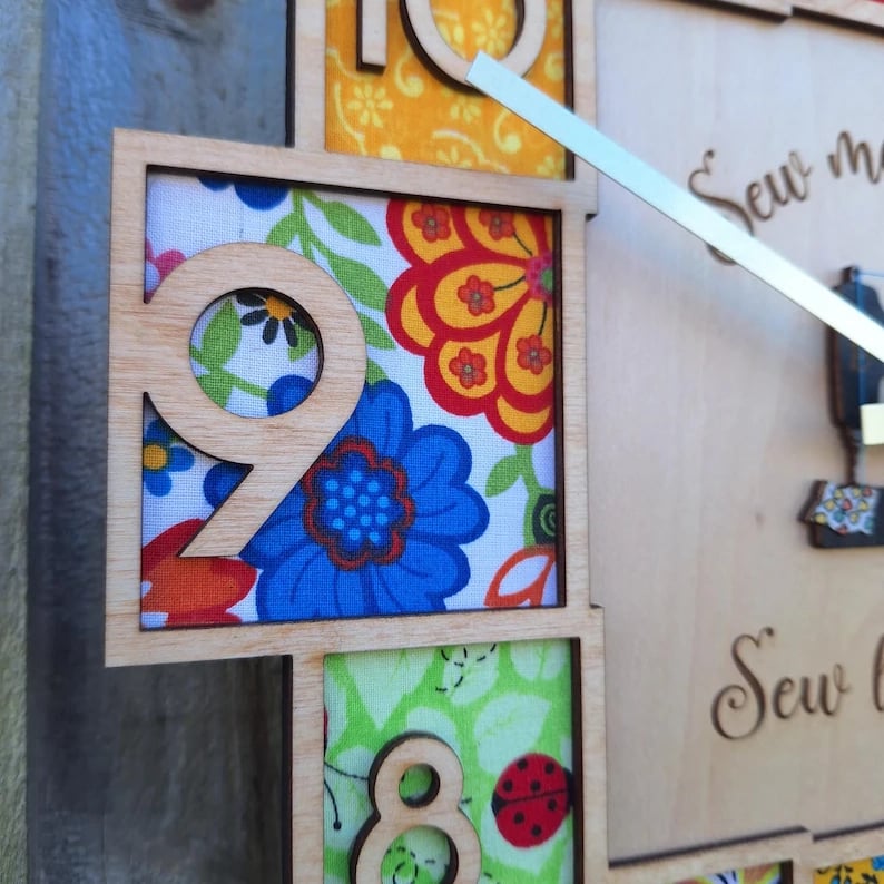 Vintage Sewing Machine Wooden Wall Clock