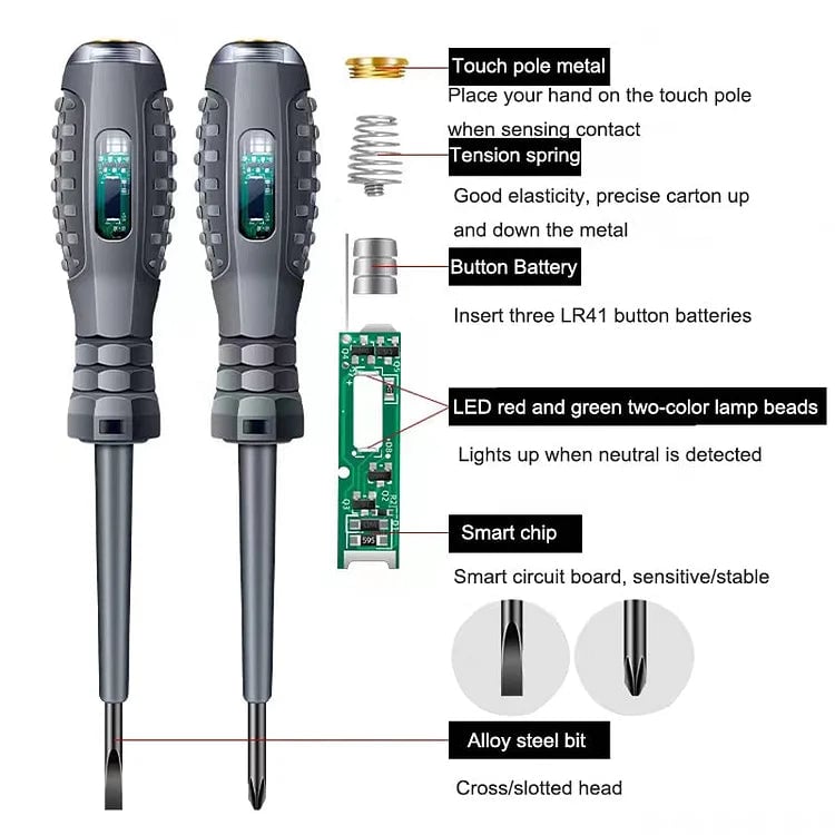 2-in-1  High Torque Strong Magnetic Screwdriver Electricity Detector