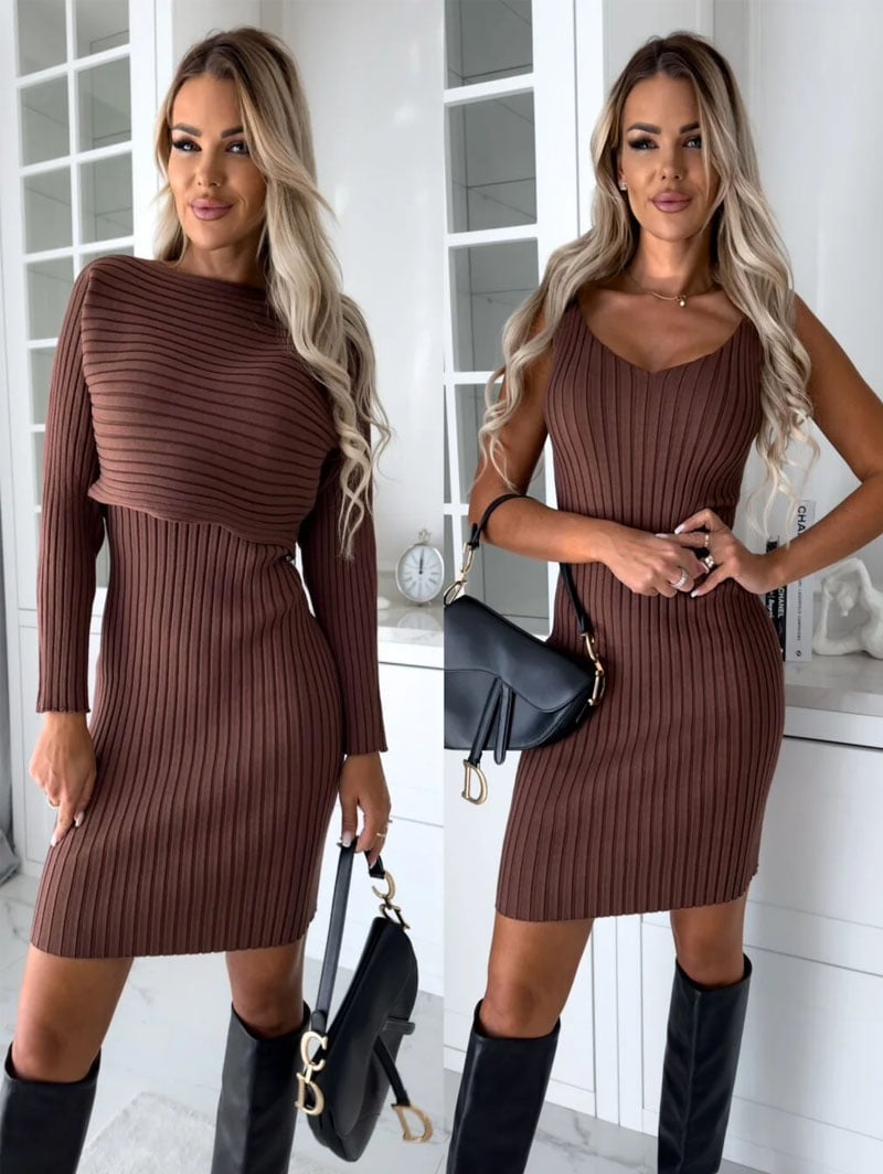💥Hot Sale 49% OFF💥Knit Pullover Sweater and Cami Dress Set🔥