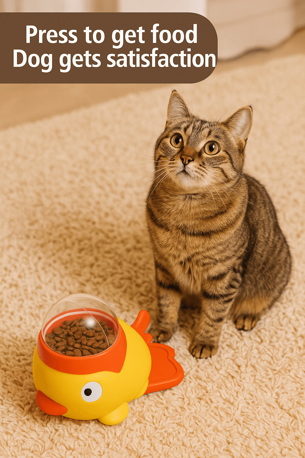Interactive Duck-Themed Slow Feeder Toy for Cats