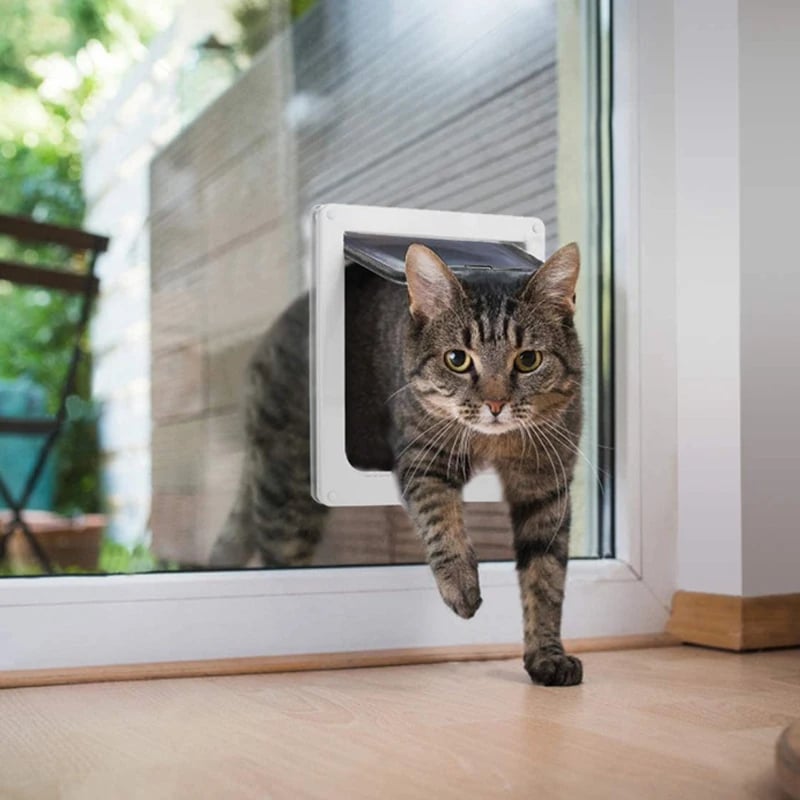 4 Way Security Lock Flap Door - Cat Flap Door for Interior Exterior Door