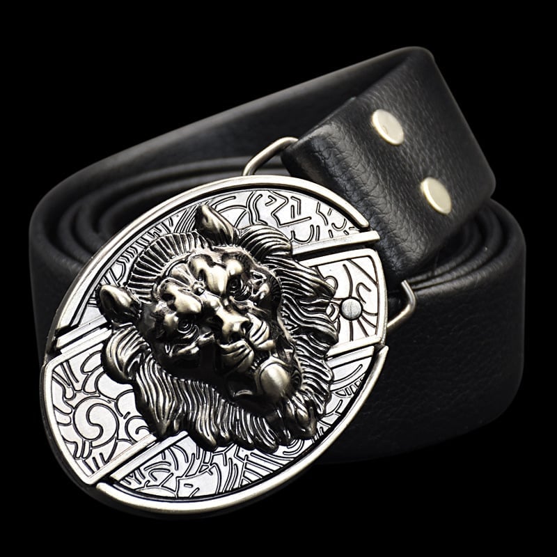 Fashion Punk Men's Genuine Leather Belt With Knife