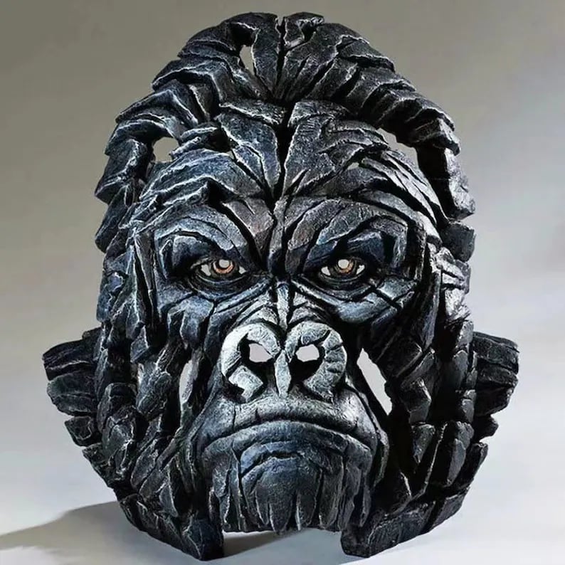 Contemporary Wooden African Animal Sculpture for Home Decor Chimpanzee