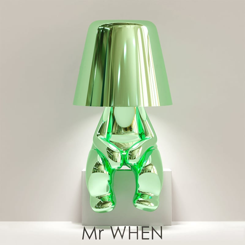 Metallic Chrome Figurine Table Lamp