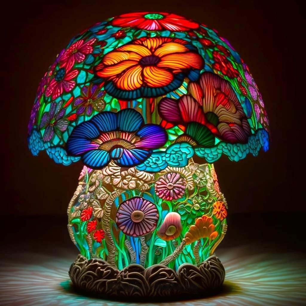 🔥Last day discount-75%Off🔥Mushroom Stained Glass Plant Series Table Lamp(Buy 2 Free Shipping)