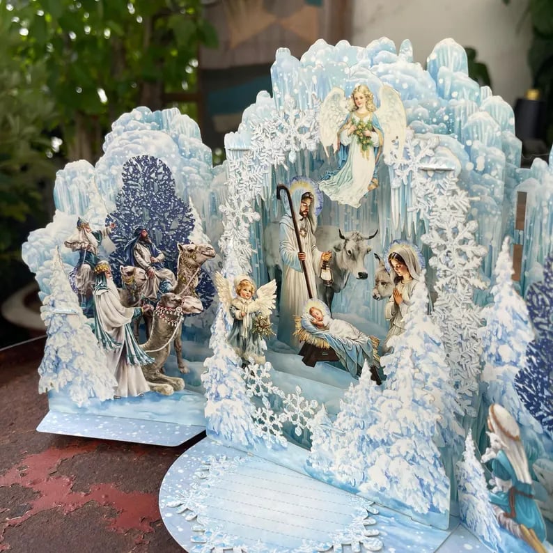 🔥LAST DAY 50% OFF🎄✨Christmas Birth Scene Greeting 3D Card